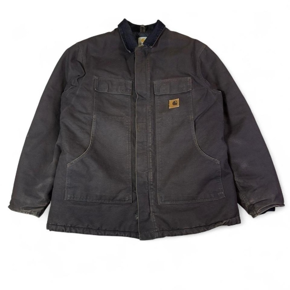 Carhartt Duck Canvas Work Jacket Brown Men's XL Tall Insulated Vintage